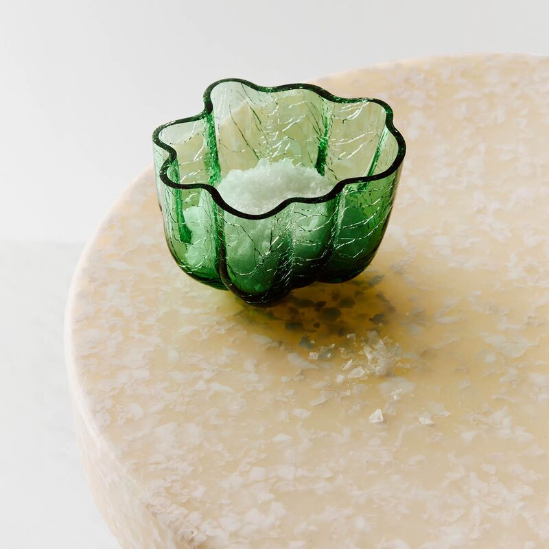 Kosta Boda Crackle ljuslykta 5,8 cm mörkgrön