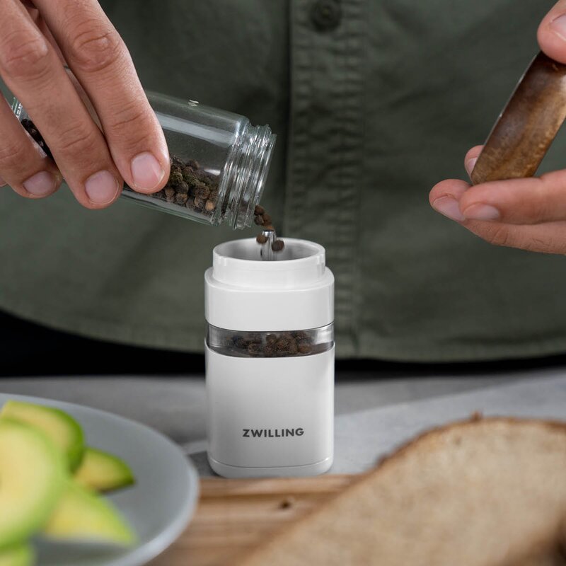 Zwilling Enfinigy elektrisk saltkvarn / pepparkvarn 21,3 cm vit