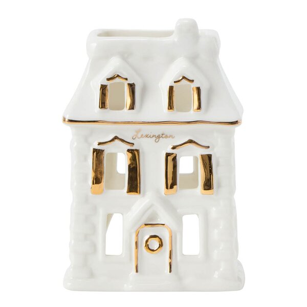 Lexington House lykta 9x10 cm vit/guld