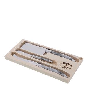 Jean Dubost Laguiole Ostkniv 3 delar Marmorerad