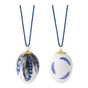 Royal Copenhagen Påskägg 2025 nötskrika fjädrar 2-pack