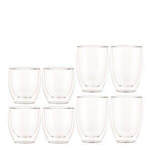 Bodum Pavina Glas dubbelväggad 25 cl + 35 cl 8-pack