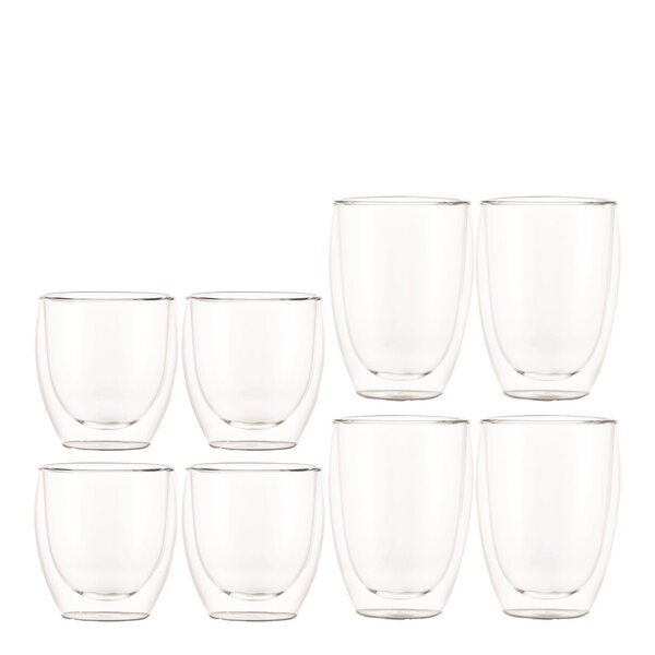 Bodum Pavina Glas dubbelväggad 25 cl + 35 cl 8-pack