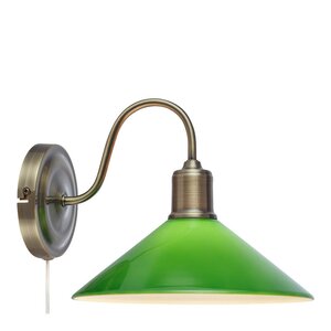 Markslöjd Vela vägglampa 21 cm antik mässing/grön