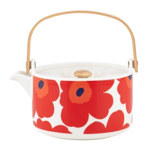 Marimekko Oiva Unikko tekanna 70 cl vit/röd/blå