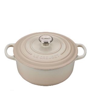 Le Creuset Signature Gjutjärnsgryta rund 24 cm 4,2 L Meringue