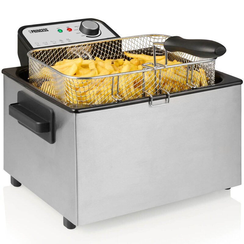 PRINCESS Fritös 184090 med emaljerad korg 5L 3270W rostfritt stål