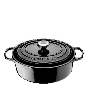 Le Creuset Signature Gjutjärnsgryta oval 27 cm 4,1 L black blank