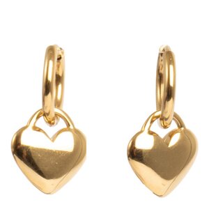 A&C Oslo Steel - Essentials hoops örhängen med hjärta 17 mm guld