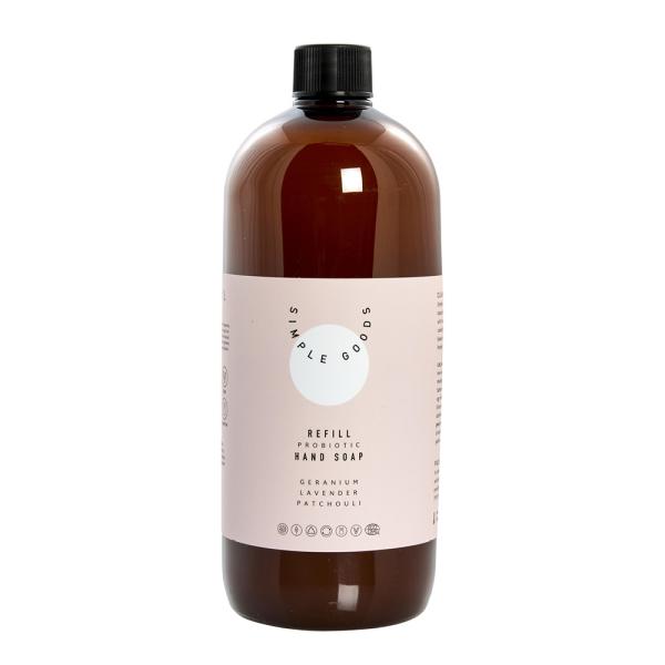 Simple Goods Geranium Påfyllning Handtvål 1000 ml Ljusrosa