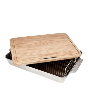 Ooni Ugnsform 44x30 cm med skärbräda Large stål/ek