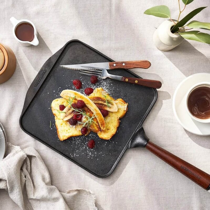 Skeppshult Traditional pannkakspanna fyrkantig 25 cm med trähandtag