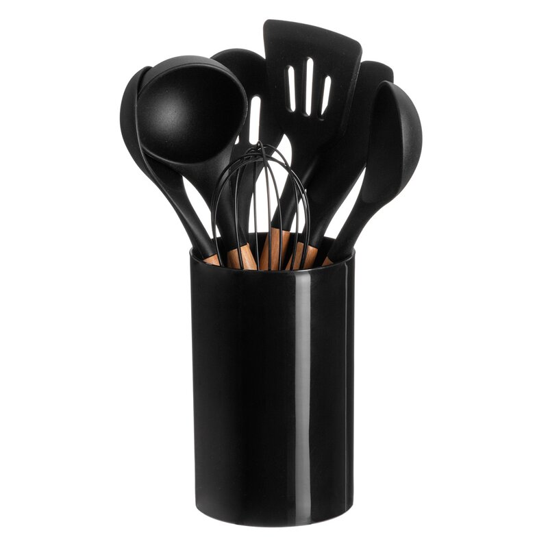 Maku Köksredskapsset 7 delar svart/bok