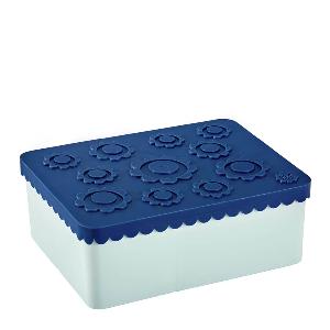 Blafre Blomma matlåda plast tre fack 14x19 cm blå/ljusblå