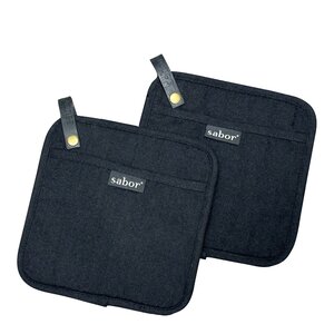 Sabor Home grytlapp 20x20 cm 2-pack svart