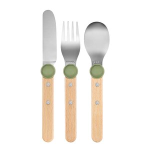 Opinel Petit Gourmet barnbestick 3 delar olivgrön