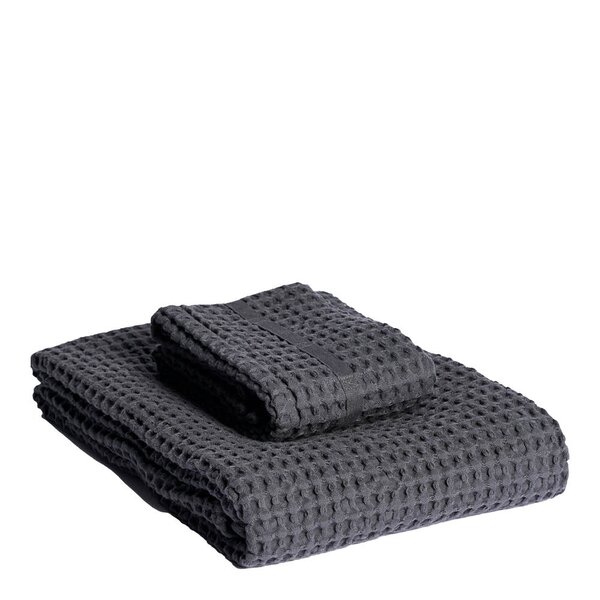 The Organic Company Big Waffle set med handduk och badlakan dark green