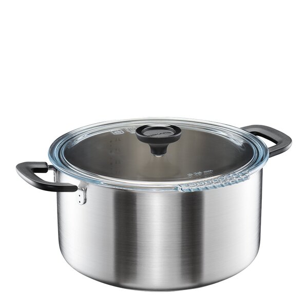 Fiskars Functional Form gryta med glaslock 7 L