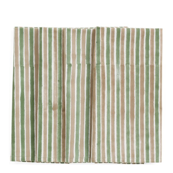 Chamois Stripe Multi servetter 50x50 cm 4-pack grön