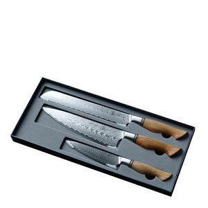 Ryda Knives ST650 lyxset 3 delar brödkniv, kockkniv & allkniv olivträ/stål