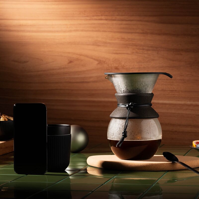 Bodum Pour over Bryggare 8 koppar m/löst filter 1 L Svart