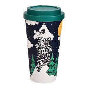 Nordicbuddies Mumin take away mugg 45 cl Muminhuset marinblå