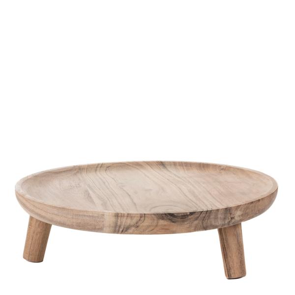 Tårtfat på 3 ben 35 cm akaciaträ