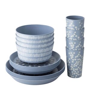 Koziol Blomster servis 16 delar nature flower blue