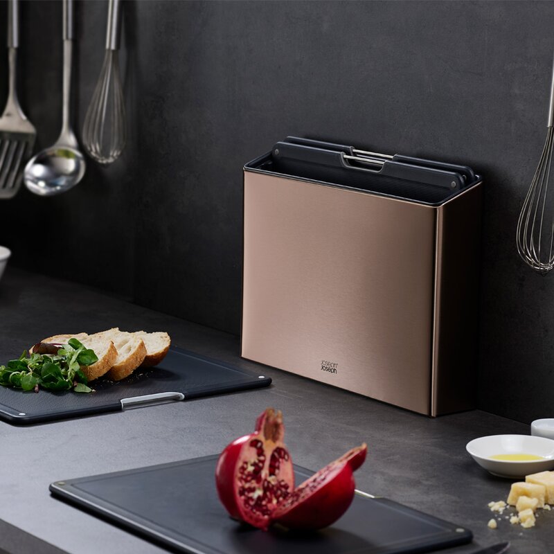 Joseph Joseph Folio Steel Skärbräda Set 35,5x26,5 cm Rosé guld