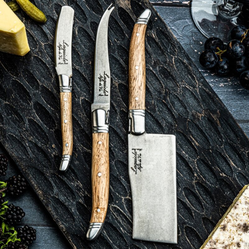 Laguiole Style de Vie Ostknivar 3 delar Oak stonewash