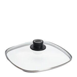 Woll Glass Lid fyrkantigt lock 26 cm med ventil klart glas