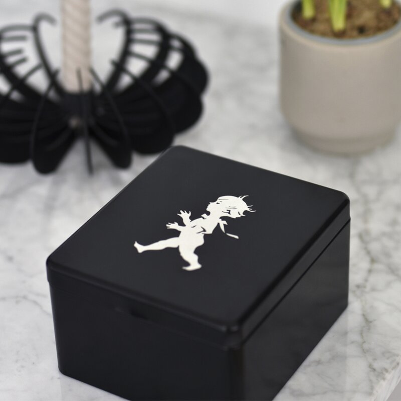 SOLSTICKAN Burk för tepåsar 4 fack Matt Svart