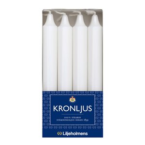 Liljeholmens Kronljus 20,6 cm 8-pack vit