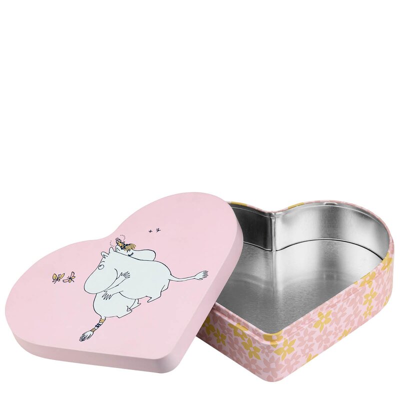 Muurla Klem hjärtformad box 18x14,5 cm rosa