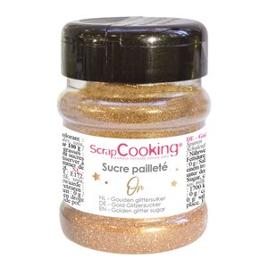 ScrapCooking Ätbart glittersocker 160 g guld