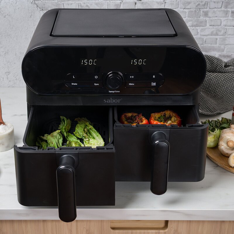 Sabor Duett airfryer dubbel 11 L matt svart