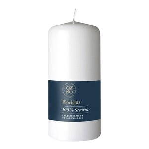 Liljeholmens Blockljus spetsig topp 5,8x13 cm vit