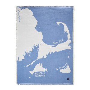 Lexington Filt 170x130 cm "Cape Cod" blå/vit