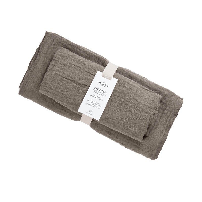 The Organic Company FINE set med badlakan och handduk clay