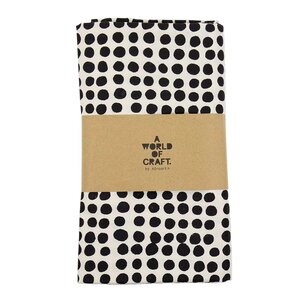 A World of Craft Dots duk 140x260 cm vit/svart