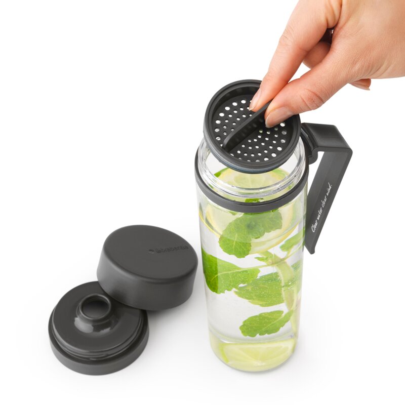 Brabantia Make & Take vattenflaska med sil 0,5 L mörkgrå