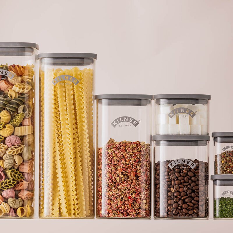 Kilner Fresh XXL förvaringsburk 3,5 L glas/grå