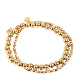 A&C Oslo Steel - Essentials armband dubbla med kulor guld