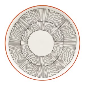 Marimekko Kukat Puhkeavat assiett 20 cm vit/svart/orange