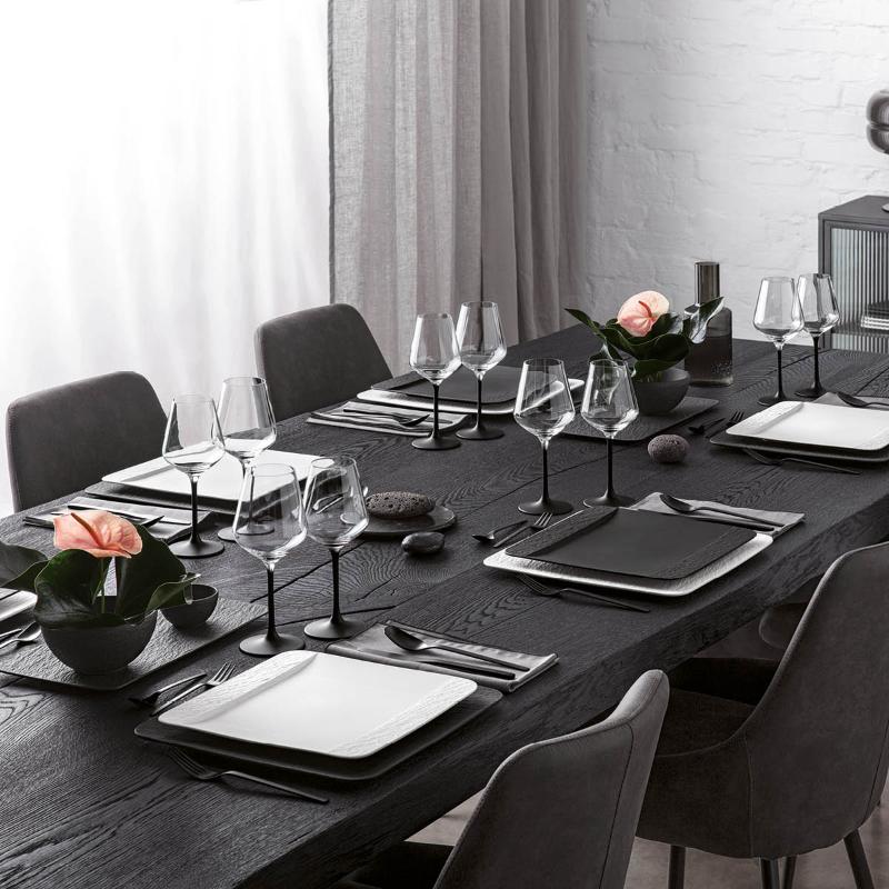 Villeroy & Boch Manufacture Rock Rödvinsglas 4-pack Klar/Svart fot