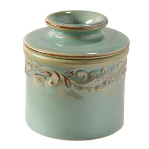 Butter Bell Crock Antique smörklocka havsgrön