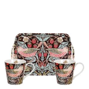 Morris & Co Strawberry Thief Muggar + Bricka Brun