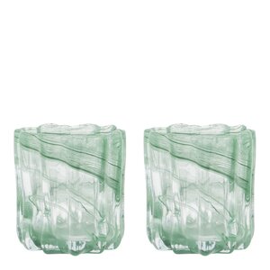 House Doctor Curl ljuslykta 10x11,5 cm 2-pack grön