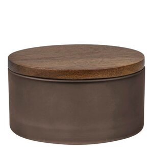 Mette Ditmer Modest glasburk med lock 6x10,5 cm valnöt