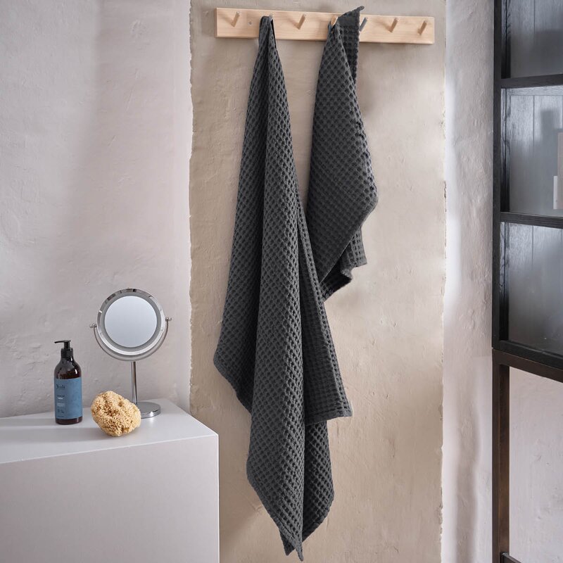 The Organic Company Big Waffle set med handduk och badlakan dark green